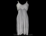 Size 10 1950s Slip - Pretty 50s White Full Slip with Lace Bust - 50s Spring Summer Pin-Up Lingerie - Adjustable Shoulder Straps - Bust 37.5