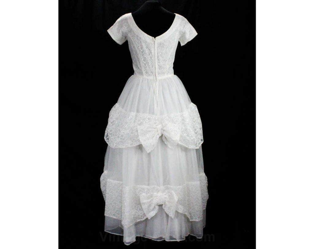 50s formal dresses Size 8 Evening Ball Gown - Bouffant White 1950s Formal Dress