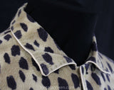 XXL Men's Pajama Shirt for a Wildcat - Cheetah Spots Novelty Print Mens PJ - 50s Animal Print Cotton Flannel - Long Sleeved Top - Chest 54
