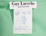 Size 14 Guy Laroche Jacket - 1990s Sea Green Cotton Blazer with Tie Belt - Large 90s Safari Chic Tailored Top - Waist 33.5 - 49463