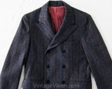 Teen Boys Size 14 Suit Jacket - 1960s Gray Gangster Pinstripe Sport Coat - 1940s Inspired Preppie 60s Busines Wear NOS Deadstock - Chest 34