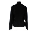 Size 10 Chloe Blouse - 1980s Black Silk Long Sleeved Shirt with Scarlet Red Detail - Medium 80s Designer Asian Minimalist Top - Bust 38