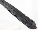 1950s Christian Dior Tie - 50s Steel Gray Silk Designer Necktie with Static Stripes - Mid Century Office Wear - NY Paris - Maroon & Black