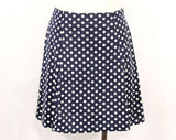 Size 6 Mini Dress - 1960s Dollybird Polka Dot Dress - Cute 60s Go Go Girl - Navy Blue & White Knit with Matching 60s Panty, Belt, Skirt Set