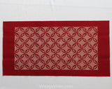 Beautiful Cotton Textile - Top Quality Rectangular Canvas Table Runner - Arts & Crafts Minimalist Brick Red Ivory Art Nouveau Screen Print