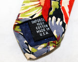 Liberty of London Tie - Poppy Flowers Print Fine Cotton Men's Necktie - Red Blue Chartreuse Green Navy - Preppy 80s Mens - Spring Summer