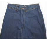 Size 6 Jeans - 1970s Denim Jean by Daddy's Money - Deadstock - Wide Leg Jeans - Blue Denim - Late 70s - California Label - 37343-1