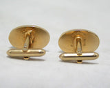 MCM 1950s Deco Cufflinks - Men's Cuff Links - 50s 60s - Goldtone Metal & Red Stones - Mens Jewelry by Swank - For French Cuffs - Mid Century