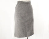 Size 2 1960s Gray Skirt - Classic Heathered Knit Pencil Straight Skirt - Light Medium Grey Wool Blend - 60s Secretary Office Wear - Waist 26