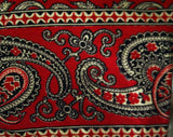 Size 6 Red 50s Cotton Jacket & Pants - Small Rare 1950s Beach Pajama Play Set - Acapulco Resort Chic - Paisley Print Trim - Waist 26.5