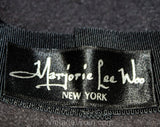 1990s Indigo Gray Hat by Marjorie Lee Woo - NYC Designer Ladies Millinery in Beautiful Fur Fiber Wool Felt with Asymmetric Avant Garde Trim