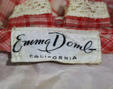Size 2 1940s Dress - XS Dainty Debutante Pink Evening Gown - 1940s Spring Summer Formal - Sweet Rose Plaid Cotton - Emma Domb - Waist 24
