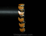 1950s Orange Thermoset Necklace & Bracelet - Spring Summer 50s Jewelry - Tangerine Slices Crescents Molded Plastic - Mid Century Cute Casual