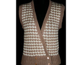 XS 80s Alpaca Vest - Mushroom & Cream 1980s Knit - Ladies Size 0 Sleeveless Sweater Vest - Fall Autumn Layers - Mint Condition - Bust 34