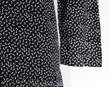 Size 6 1990s Mini Dress - Small 90s Flapper Inspired Sheath - Long Sleeve 90's Black & White Deco Bubble Print - Rampage Label - Bust 35