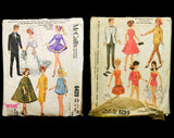 60s Vintage Doll's Sewing Pattern - Dated 1962 Wedding Dress + Wardrobe for 11 1/2 Inch Fashion Doll & Boyfriend's Tuxedo - McCalls 6420