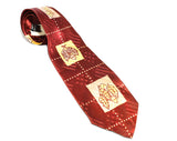 1940s Men's Tie - Acorns Novelty Print - 40s Swing Cat Wide Necktie - Copper Brown Rayon Print Satin - Fall Autumn Cravat - Esquire Label