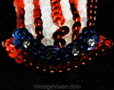 1960s Striptease Pasties - Burlesque Showgirl 60s Stripper - 4th of July Red White Blue Uncle Sam Hats - Original Vintage Stage Wear - 50320