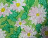 Size 4 Sun Dress - 1960s Spring Green Floral Silk Summer Blouson - Pretty Pink Daisy Floral Sleeveless - Late 50s Early 60s Small - Waist 25