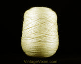 Artisan Style Ecru Yarn with Soft Woolly Texture - 1.25 Lbs Cone - Ivory Pale Neutral 1980s Fiber Art Spiral Twist - Lightweight Woolen