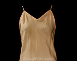 Size 6 1930s Full Slip - Small 30s Bias Cut Rayon Backless Slip - Long Evening Ankle Length - Peach Pink Movie Star Lingerie - Bust 34