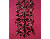XL Sarong Style Fabric - Polynesian Chic - Fuchsia Pink Cotton with Halter Style Ties - Like A Sun Dress - Hand Sewn Appliques -