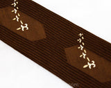 40s Men's Tie - 1940s Rayon Square End Necktie - Retro Chocolate Brown Satin Brocade with Fleur De Lis Embroidery - Saks Mens Shop New York