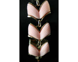 1950s Pink Plastic Chevrons Vintage Bracelet - Spring Summer 1950s Bracelet - Rockabilly Thermoset Jewelry - Femme - V Shape - 40143-1
