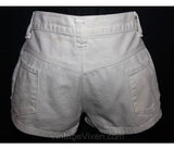 XS Shorts - Vintage 1970s White Denim Shortest Short Shorts - Ladies 2 - Girls 14 - 70s White Summer Hot Pants - Retro - Casual - 34580-1