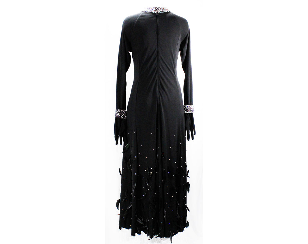 Size 14 Amazing Custom Evening Dress - Black Formal Gown with Rhinesto Vintage Vixen Clothing Size 14 Amazing Custom Evening Dress - Black Formal Gown with Rhinesto Vintage Vixen Clothing