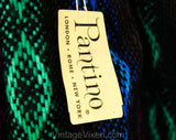 XXS 1950s Pleated Skirt - Folk Style Harlequin Diamond Wool Tweed Stripes - Size 2 Winter Fuschia Green Black - 50s 60s Deadstock - Waist 24