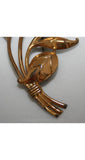 Elegant 1940s Gold Metal on Sterling Flower Pin with Sapphire Glass - Brooch - Winter - Goldtone Metal - 1940s Elegance - 28145-1