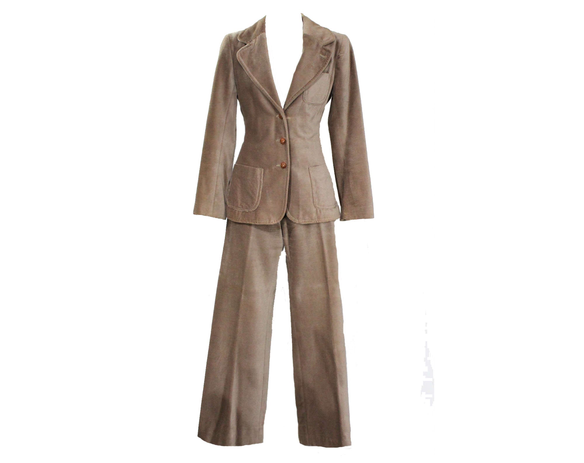 Size 6 Pant Suit - Designer Liz Claiborne Pantsuit - Plush Mushroom Be –  Vintage Vixen Clothing