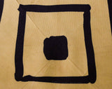 60s Geometric Silk Scarf by Vera Neumann - Brown Tan Black Diamonds - 1960s Mod Color Block Square Scarf - 22 Inches - Hand Rolled Hem