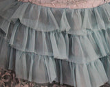 Size 8 1950s Prom Dress - Lilac Lace & Blue Organza Strapless Formal - 50s Debutante Evening Gown - Mid Century Femme - Bust 35 - 48608