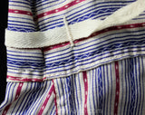 1930s Boys Boxer Shorts - Blue & Maroon Stripe Authentic 30s NOS Deadstock - Childs Size 8 to 10 Underwear - Boy's Cotton Undershorts
