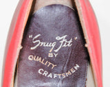 Size 4.5 1940s High Heel Shoes - Unworn Ruby Red WWII Era Pumps with Round Toe - Sexy Pin Up Girl's 40s 50s Deadstock - 4 1/2 and 5 Mismatch