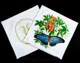 Butterflies Pillow Case - 1960s Tropical Botanical - Square 17.5 Inch Pillowcase - Butterfly Novelty Print - Sea Horse Resort Chic - 49719-1