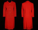 Size 4 Couture Quality Suit - 50s Flame Orange Linen Jacket & Skirt - Probably Davidow - 250 Original Price - Small - Deadstock - 33665