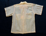 Boy's Size 6 Shirt - 1940s Taupe Sheer Nylon Seersucker Top - Boys 40s Deadstock - Summer 1940's Short Sleeve Shirt - NWT - NOS - 29778-1