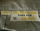 Size 2 Silk Skirt - XS Silvery Gray Atomic Brocade Straight Wiggle Skirt - Mid Century Starburst Pattern - 50s 60s Japan - Waist 24 - 47635