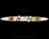 1920s Deco Fruits Brooch - 20s - 30s - Pastel - Enamel - Bar Pin - Fruit - Berries - Charming - Art Deco - Cloisonne - Spring - 42543