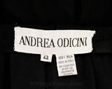 Size 2 Designer Dress with Peplum - Couture Quality Cocktail by Andrea Odicini - 80s 90s with 1940s New Look - Gorgeous Black Wool & Velvet