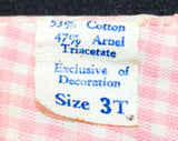 3T Girls 1950s Pink Gingham Dress - Charming Toddler Planting Flowers 60s Summer Tunic Top - Pastel Blue Green - How Does Your Garden Grow