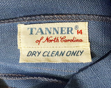 Size 6 Blue Linen Skirt - Top Quality 1960s Preppy Wedgwood Summer A Line Skirt With Pockets - Hand Finished - Tanner Label - Waist 25.5