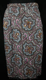 Size 6 Gray Dress - Late 1950s Lovely Paisley 2-Pc Dress - Two Piece Set - Long Sleeved - Soft Challis - Sequins - Waist 26.5 - 31648-1
