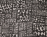 50s Mid Century Rayon Fabric - 1 Yard x 45 Inches - 1950s 60s Gray White & Black Leafy MCM Print - Sheer Stylized Leaves Yardage - Kress