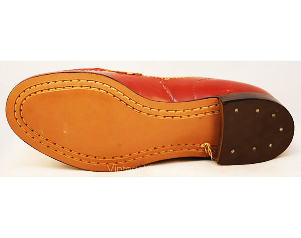 Size 6.5 1940s Shoes - Roan Brown Leather Loafers by Campus Pups - 6 1 Vintage Vixen Clothing Size 6.5 1940s Shoes - Roan Brown Leather Loafers by Campus Pups - 6 1 Vintage Vixen Clothing