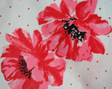 Size 8 Flirty 1970s Summer Dress & Jacket - Tropical Pink Flowers - Pretty Floral Cotton Blend - 70s Does 40s - Bust 35 - 42855