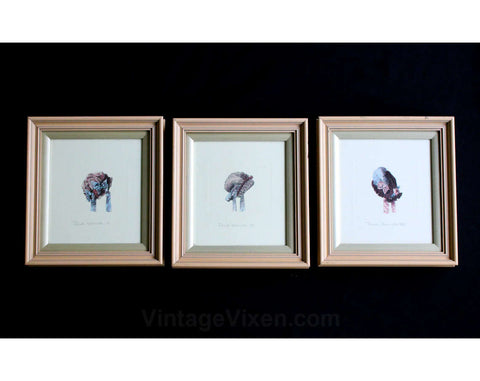 Antique Hats Picture Trio - Set of 3 Framed Prints - Victorian Pink Bonnets & Millinery - 1990s Home Decor - Mauve Beige Blue Wall Art